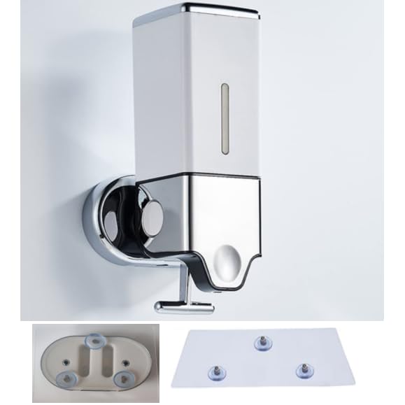 Manual Presshead Wall Mounted Soap Dispenser, Shower and Lotion Dispenser for Home, Bathroom, Kitchen, Hotels, Restaurants (White, 500ml)