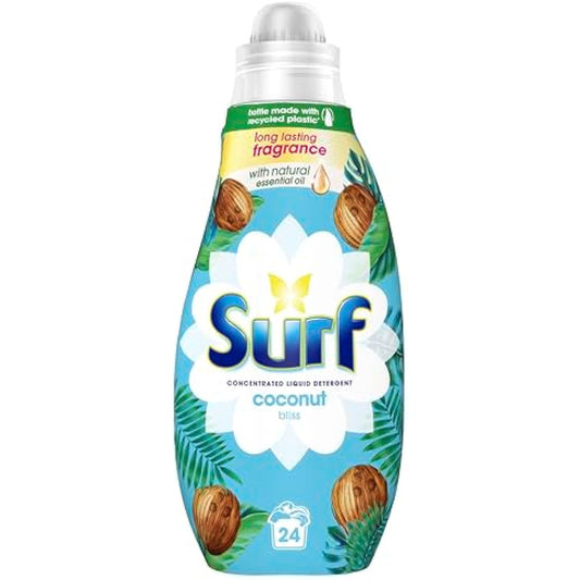 Surf Coconut Bliss Concentrated Liquid Laundry Detergent infused with natural essential oils for fresh and clean washing 8x 24 washes (192 washes)