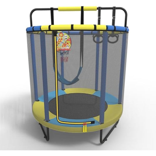 CZCPARY Kids Trampoline,Trampoline for Children,with Basketball Hoop, Swing, Pull Ring, Suitable for Indoor and Outdoor Use,Suitable for Children, Birthday Gifts