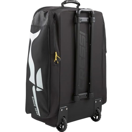 CRESSI Moby 3 Trolley Bag Black/Yellow 100 L - Robust and Spacious Trolley Bag Ideal for Sporting Activities and Travel, Black/Yellow, 100 L, Unisex