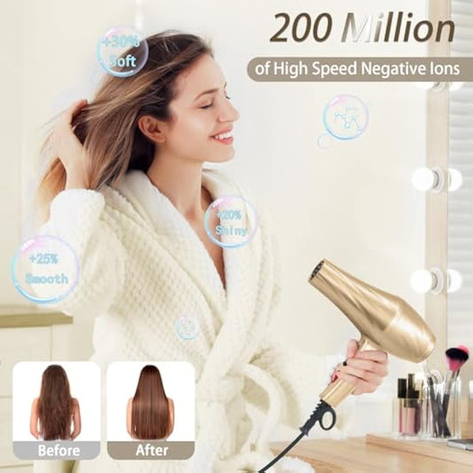 Jooayou Hair Dryer, 3000W Fast Drying Ionic Hairdryer for Women Men, Salon Professional Blow Dryer with Diffuser for Curly and Straight Hair