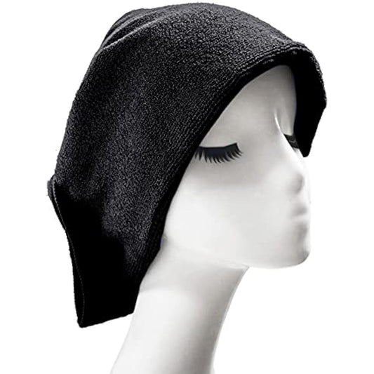 POLYTE Professional Quick Dry Lint Free Microfibre Hair Drying Salon Towel, 12 Pack (40x73 cm, Black)