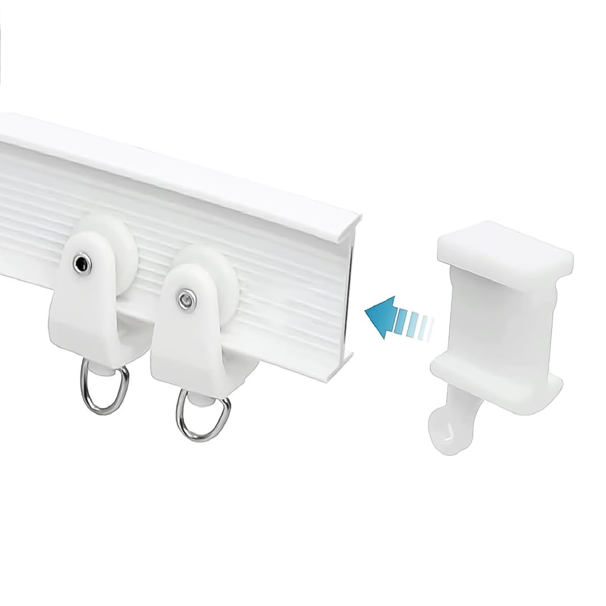 VOANZO 10PCS White Curtain Rail End Stops Curtain Track Fittings End Caps for Bendable Curved Curtain Track Wall Mount Siding Ceiling Use