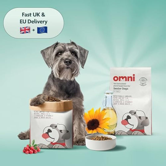 OMNI Hypoallergenic Dog Food for Senior Dogs 10kg - Protein-Rich Dry Kibble, Made in the UK with Natural Ingredients, Backed by Vets, Supported By Science, Dragons’ Den Winners