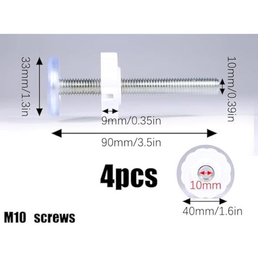 4 Pack Pressure Mounted BoltsKit for Baby Gate Pet Dog Wall Protector Threaded Spindle Rods Long Screws M10(90mm) Stair Walk Thru Gates Spares Lindam Safety First Parts Extension Cuggle(White )