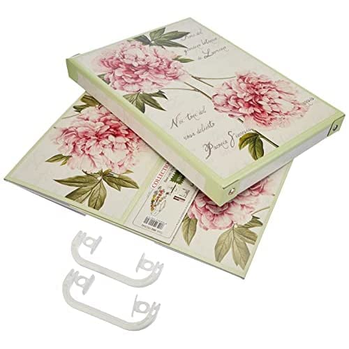 LAVATELLI Collection Midi Peony, Decorative, Cardboard lids and Handles, Clothes, Toy Box Baskets, Teddy Storage, Medium, Peonies