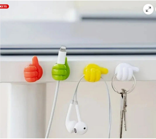 10Pcs Thumb Shape Key Hooks Multifunctional Clip Holder Small Hand Wall Hooks