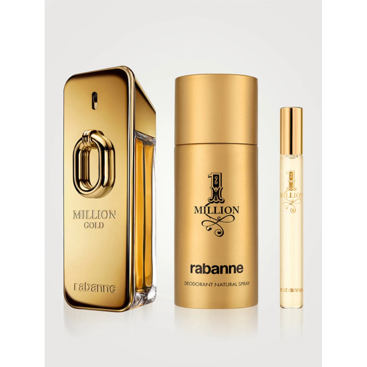 Paco Rabanne Million Gold Intense Gift Set (Eau De Parfum Spray 100ml Deodorant Spray 150ml 10ml Travel Spray)