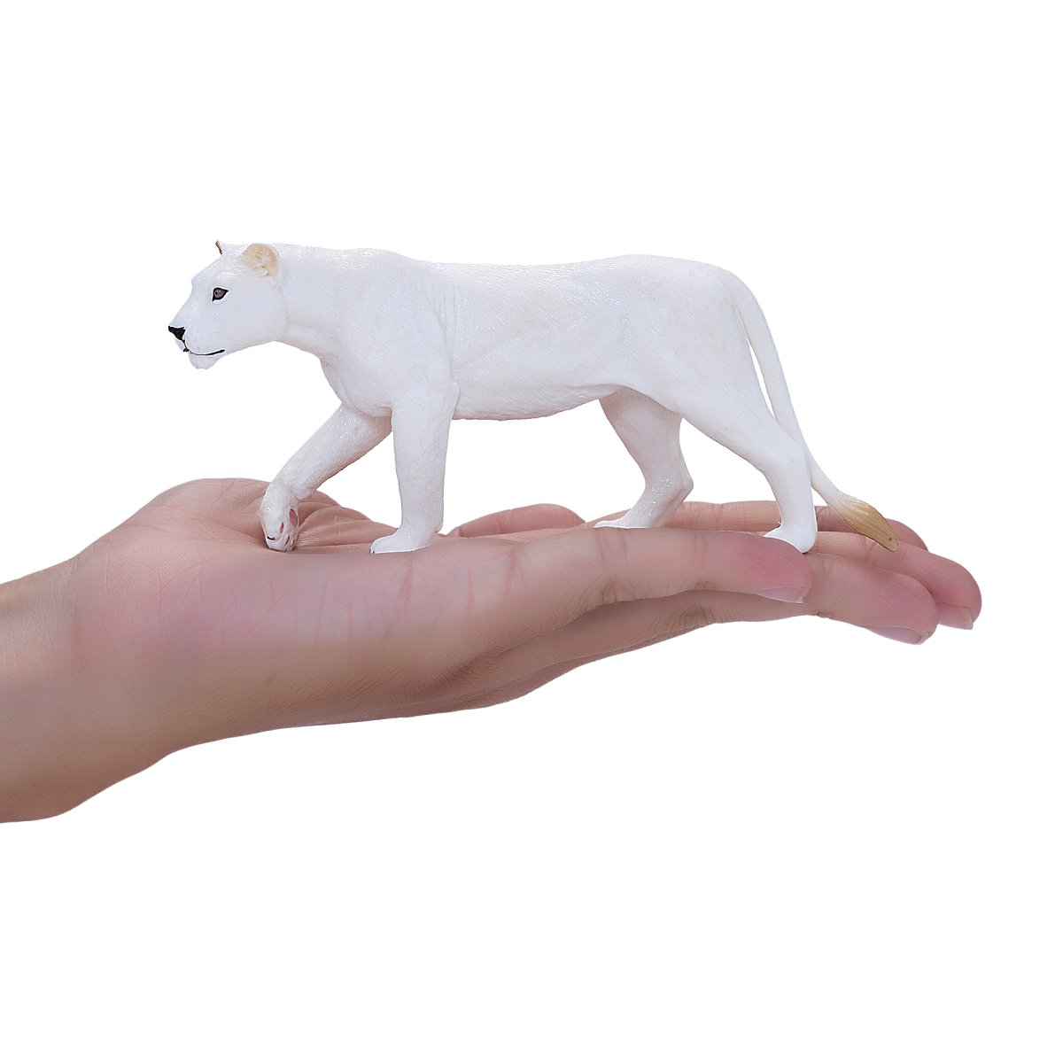 White Lioness Toy Realistic Big Cat Model