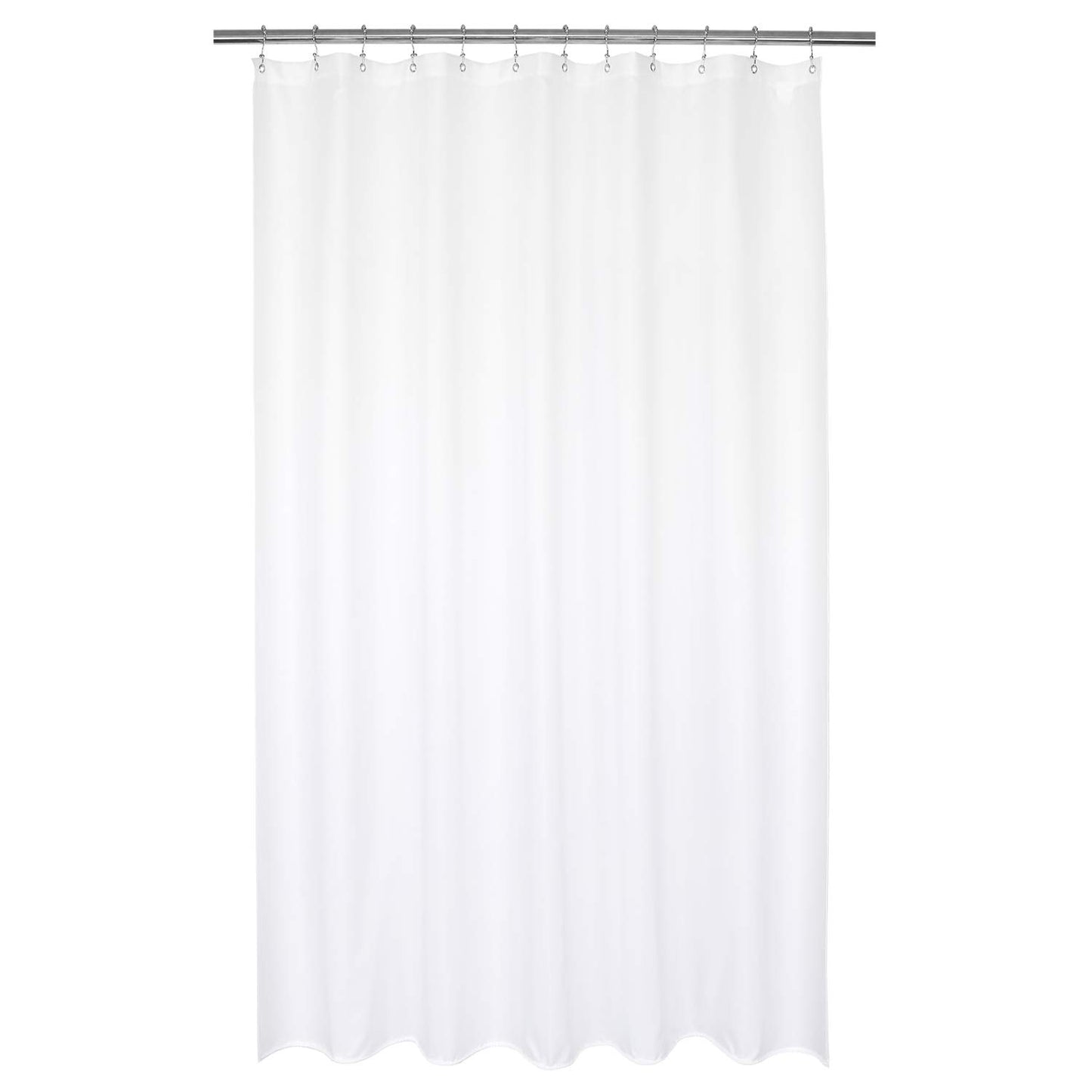 Barossa Design Waterproof Fabric Shower Curtain or Liner 72" W x 76" H - Hotel Quality, Machine Washable, White Shower Curtain Liner for Bath Tub,