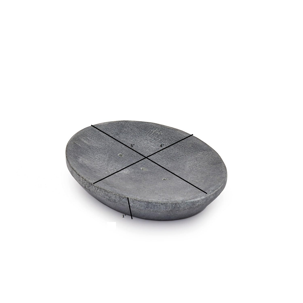 Indus Lifespace Handmade Indian Stone Soap Dish - Grey Soapdish - Bathroom Accessories for Sink, Tub or Shower - 12.7cm x 10.16cm