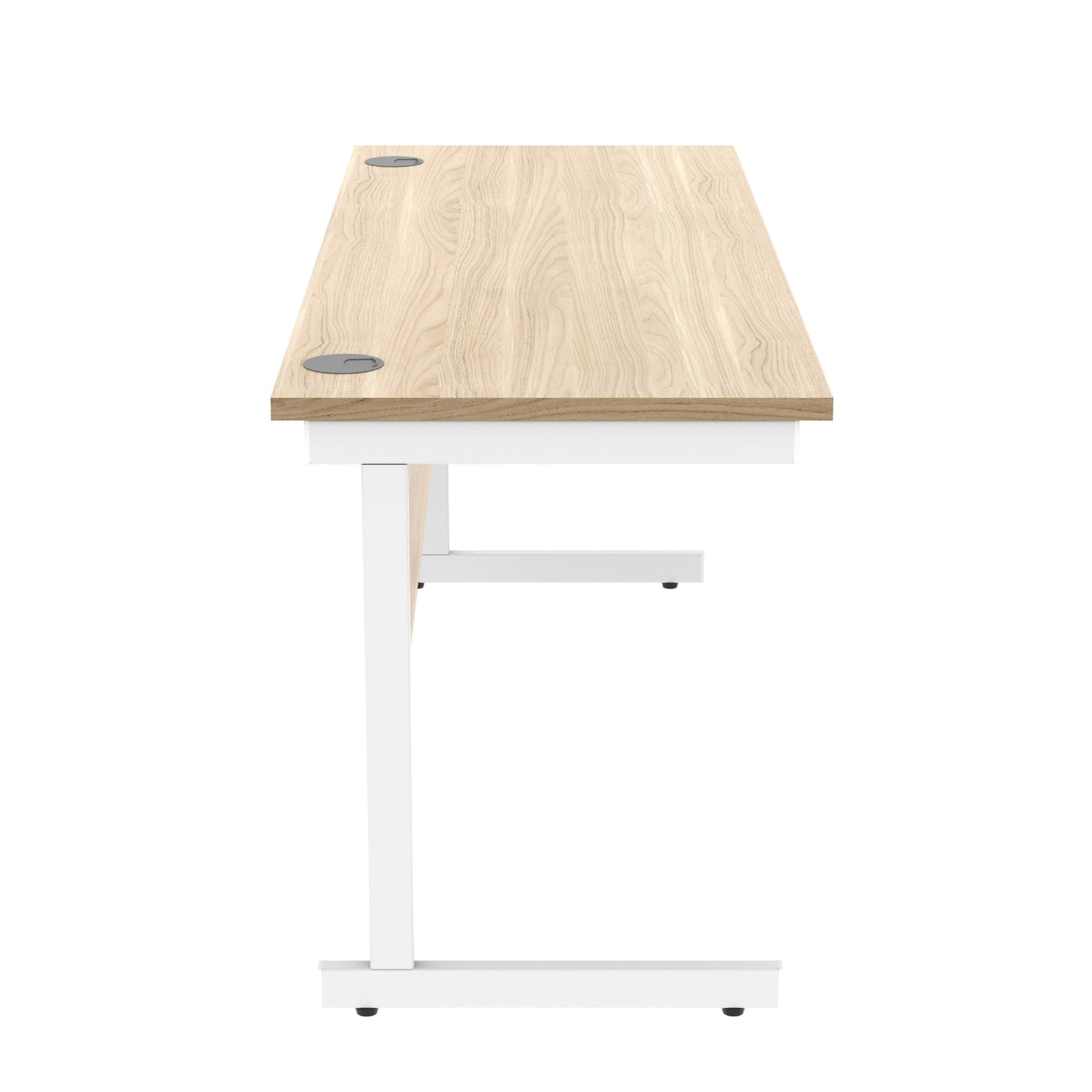 Office Hippo Essentials Rectangular Writing Computer Work Place, Home Office Desk with Cable Port Management, MFC, Canadian Oak, 160x60cm