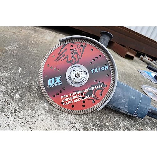 OX Tools TX10R-180/22 OX-TX10R Spectrum Superior Turbo Diamond Blade, 180/22.23mm, Red