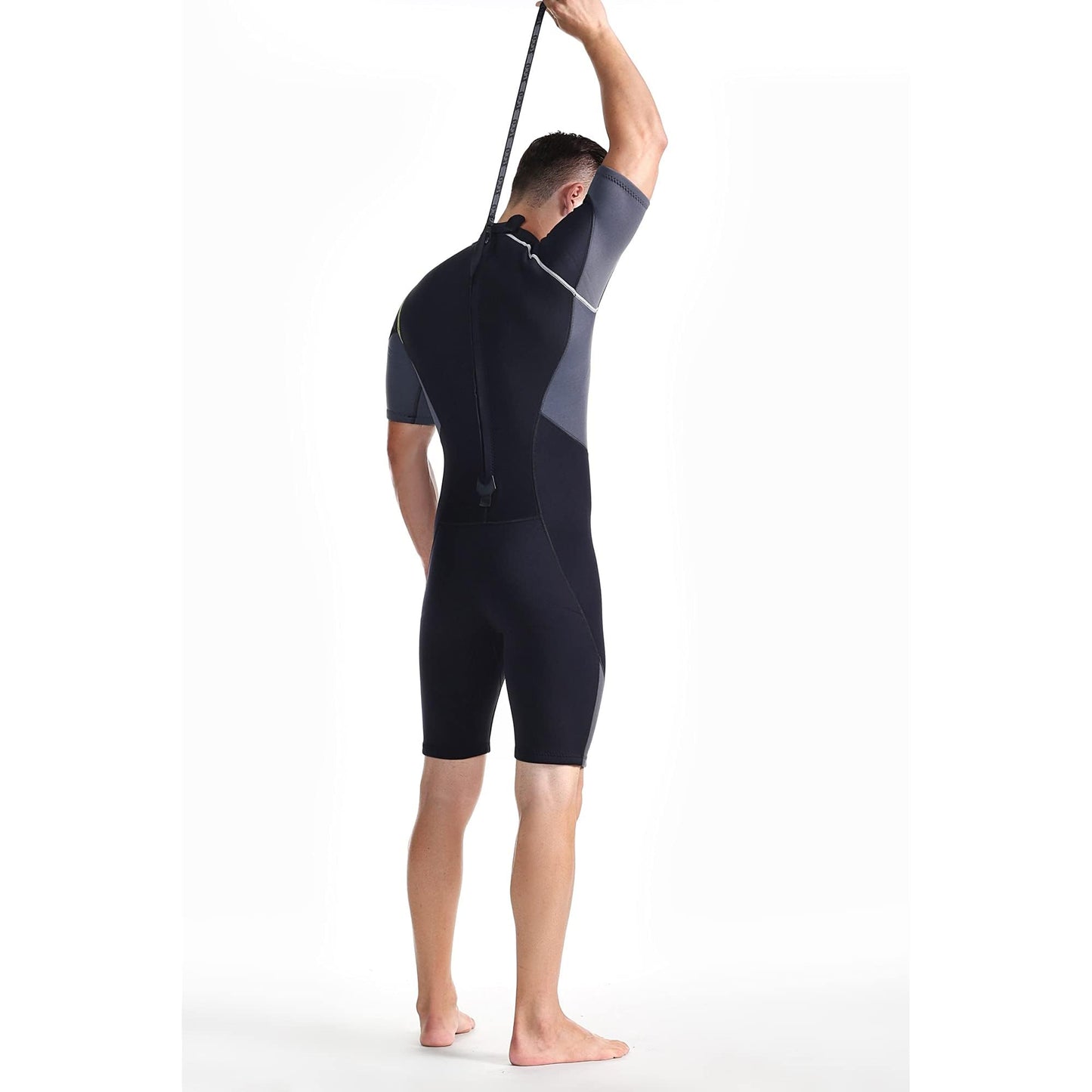 ZCCO Men's Shorty Wetsuits 1.5mm Premium Neoprene Back Zip Short Sleeve for Scuba Diving,Spearfishing,Snorkeling,Surfing,3XL