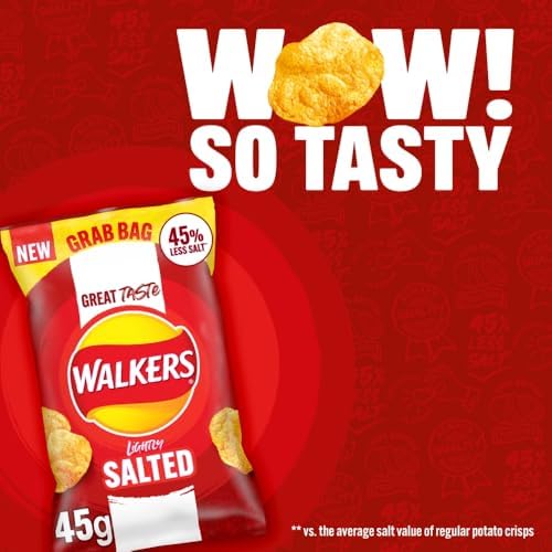 Walkers Less Salt Lightly Salted Crisps 45g (Case of 32)