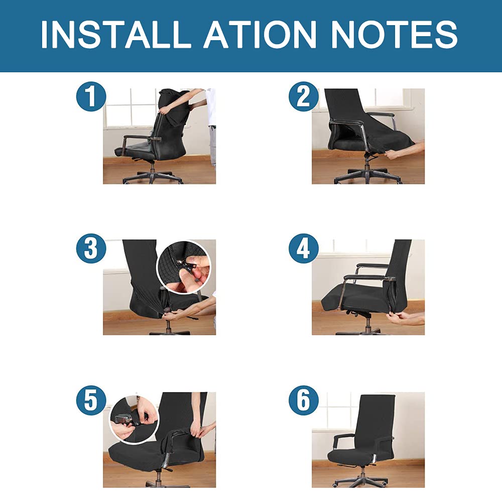 Bestenrose Office Chair Cover Stretch Computer Desk Chair with Arm Covers