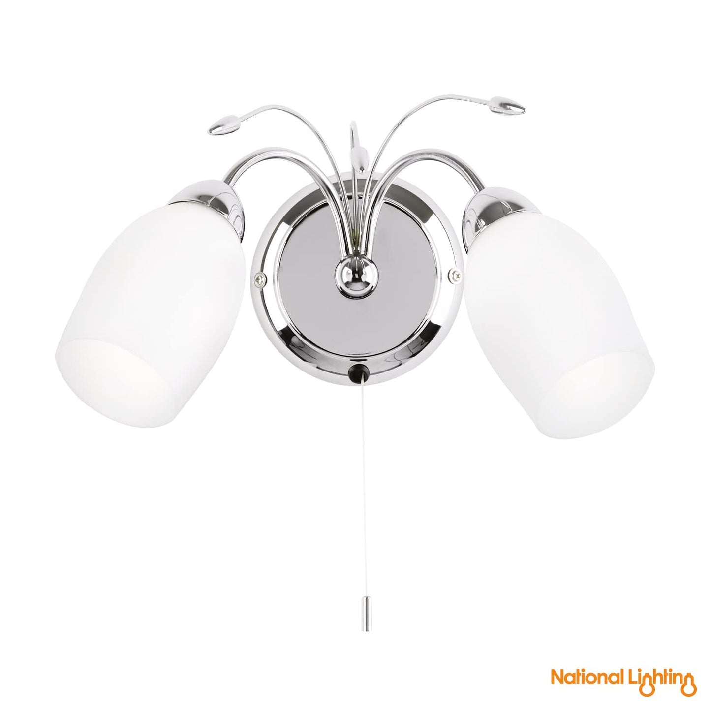 Albert Decorative Wall Light Dimmable Indoor Home Lights - Wall Light With Pull Chord Switch Led Sconce 40W Twin Wall Lamp IP44 Rated Hallway