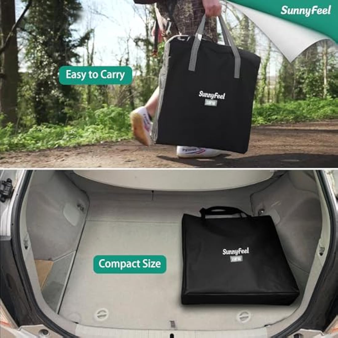 SUNNYFEEL Camping Director Chair, Portable Folding Chair with Side Table and Storage Pouches, Compact Heavy Duty for Adults Outdoor(Green)