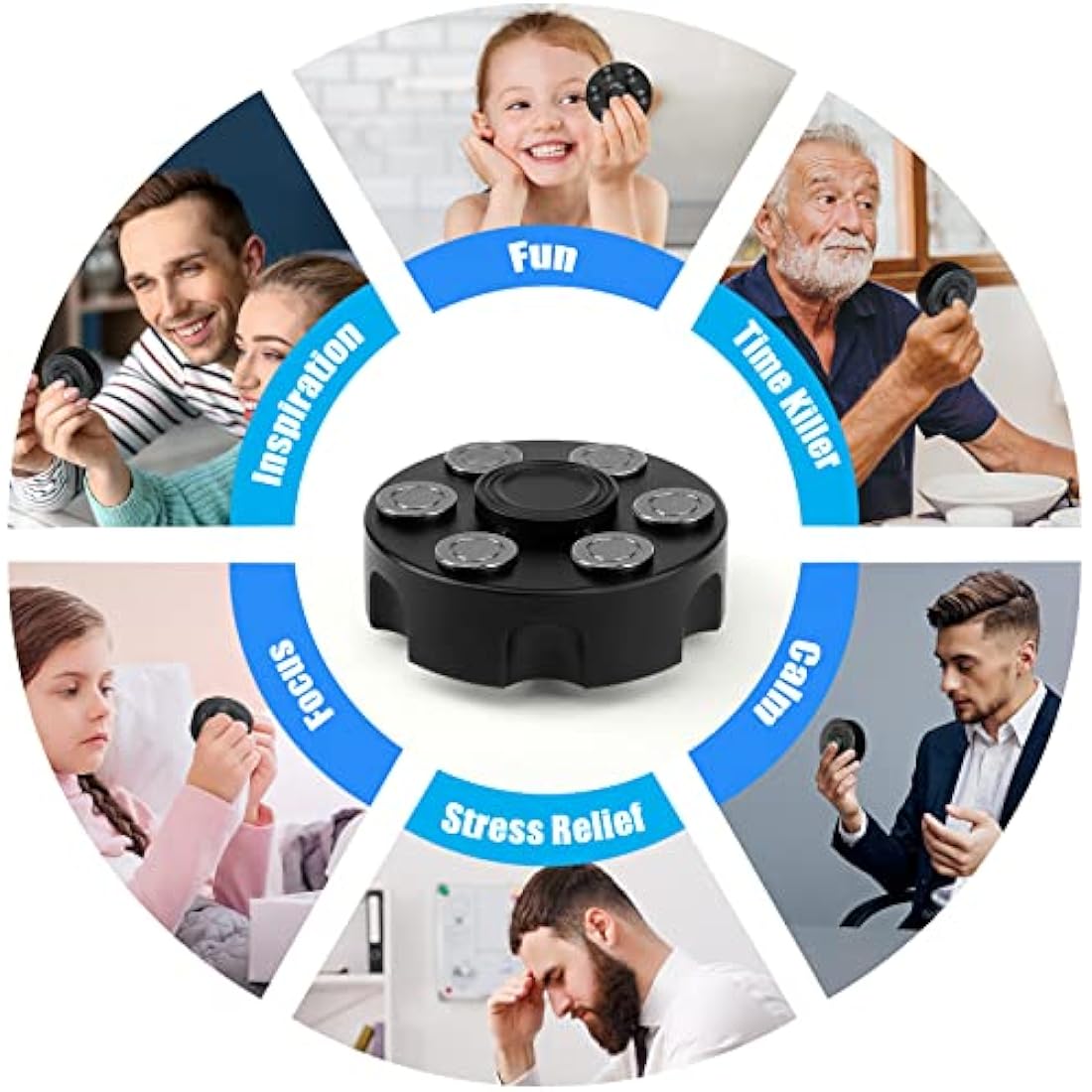 Metal Fidget Spinner Toy for Adults Kids, Cool Alloy Fidget Hand Finger Spinner Cube Toy, Sensory Fidget Gyro Spinning Desk Toys Gifts for Party Favors(Black)