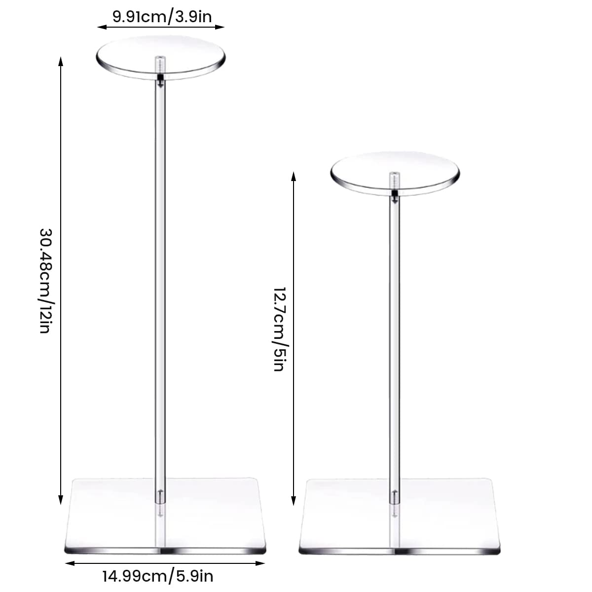 Your's Bath 2Pcs Acrylic Hat Stand Wig Display Rack Clear Hat Stand Baseball Hat Rack Multifunctional Anti-Slip Decorative Hat Display Stand