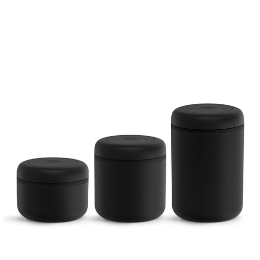 Fellow Atmos Vacuum Canister for Coffee & Food Storage - Airtight Sealed Container, Matte Black, Small Coffee Bean Storage, 0.4 Litre Jar