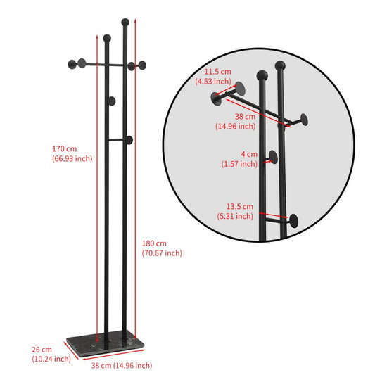 Cre Cra Marble Clothes Rail, Sturdy Metal Coat Stand, Modern Clothes Rack for Clothes, Wardrobe Stand, Freestanding Jacket Stand