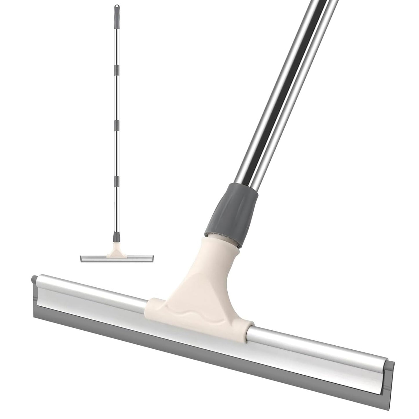 Newthinking Rubber Floor Squeegee with Long Handle, 55 Inch Long Squeegee Mop for Wet Room, Shower Floor Squeegee Mop for Bathroom Glass Window Garage