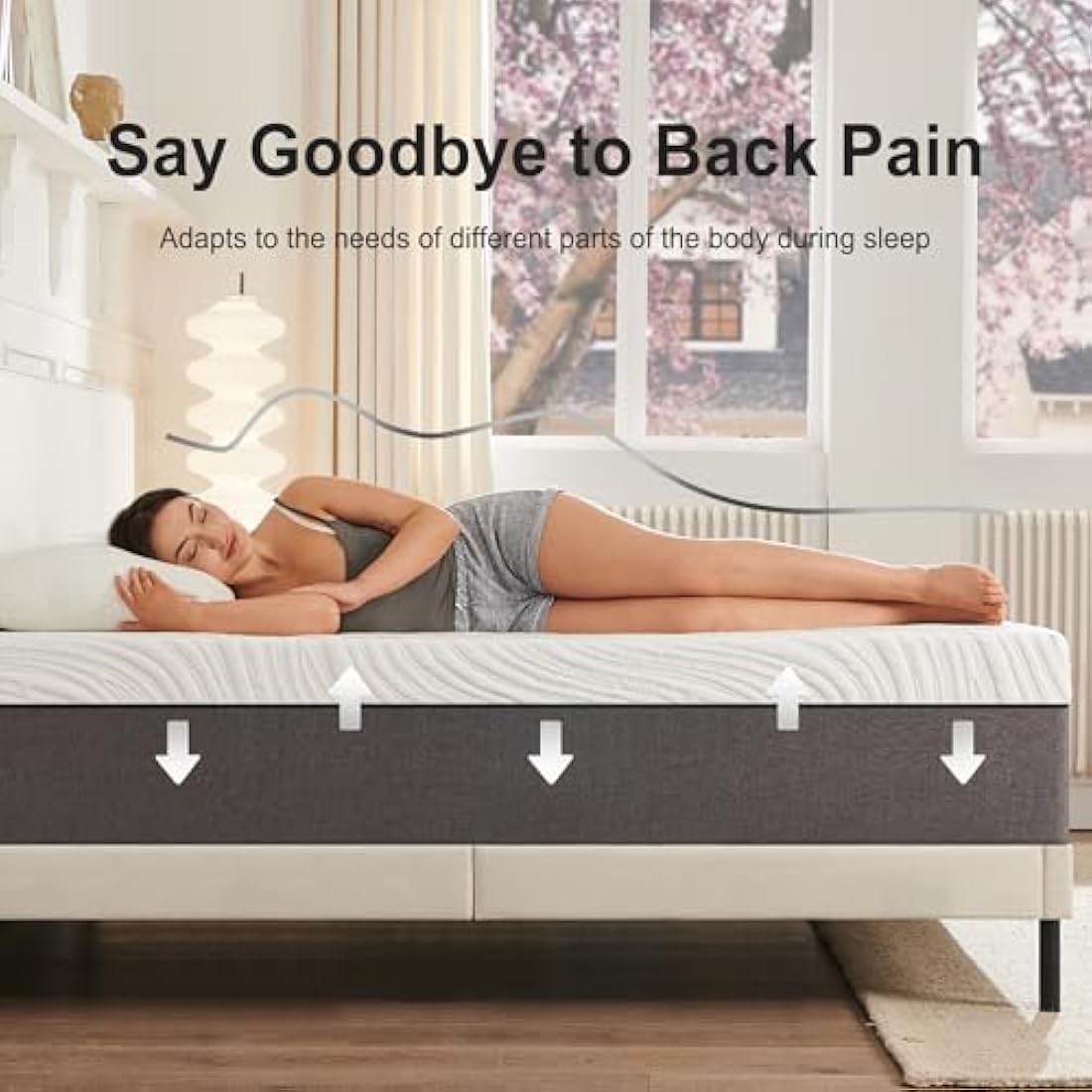 Twirest Mattresses, 22cm Double Mattresses with Memory Foam and Anti-mite, Breathable, Removable Carved Cover, Mattress in a Box, Edges Support for Sleep Supportive(135x190x22cm)