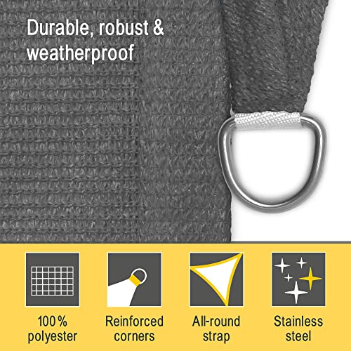Sol Royal SolVision HS9 Triangle Sun Shade Sail 6x4,2x4,2 m HDPE Breathable & UV-light resistant Sun Protection for Terrace, Balcony, Pool & Garden