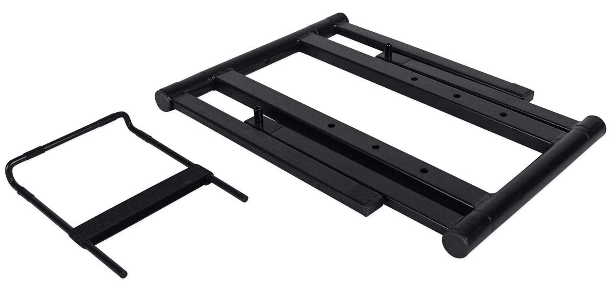 Rockville RLS2400 Lightweight Folding DJ Laptop Stand, Adjustable Height, Extra Shelf, Travel Bag, for DJs and Mobile Performers