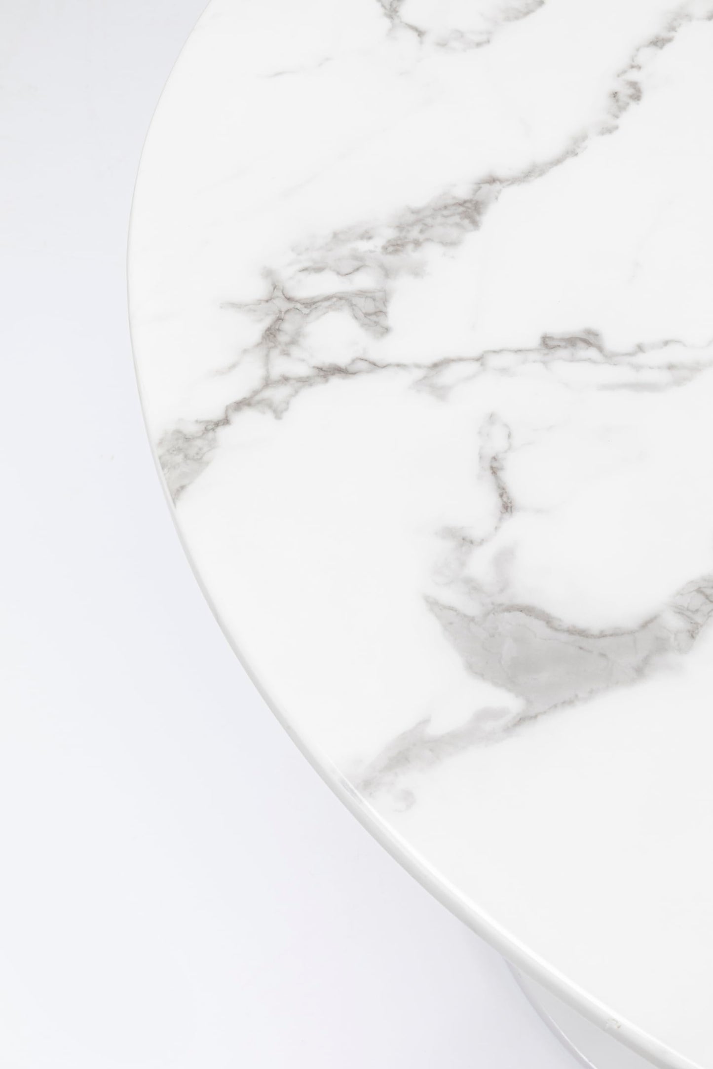 Kare Design Table Veneto Marble, White, Diameter 110cm, Modern Round Dining Table for 4-6 People, Furniture for Dining Room, Kitchen, Living Room