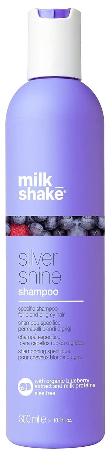 milk_shake | Silver Shine Shampoo 300 ml, Specific Anti-Yellow Shampoo for Blonde Natural, White or Grey Hair, with Purple Pigment, Made in Italy