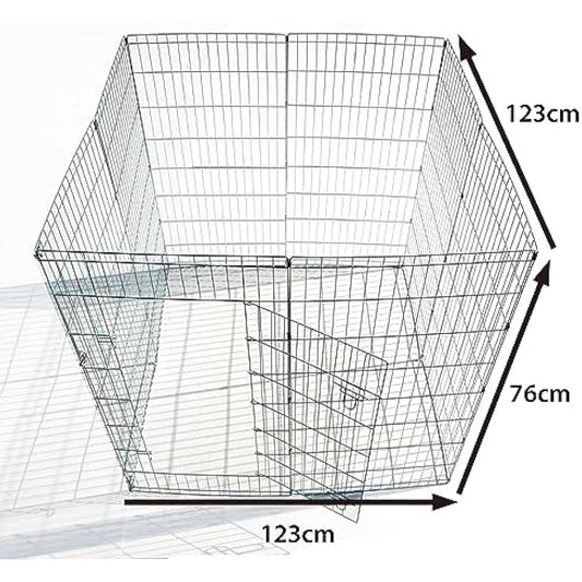 Ellie-Bo Easy-Up 8 Piece Foldable Portable Dog Puppy Play Pen with Door for Indoor/Outdoor Use 76cm High, Rabbit, Cat, Guinea Pigs