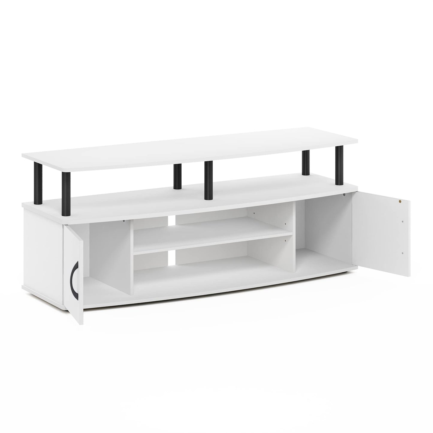 Furinno JAYA TV Stand, Entertainment Center, TV Console, for TV up to 55 Inch, with 2 Doors and Cable Management Holes, for Living Room, Bedroom