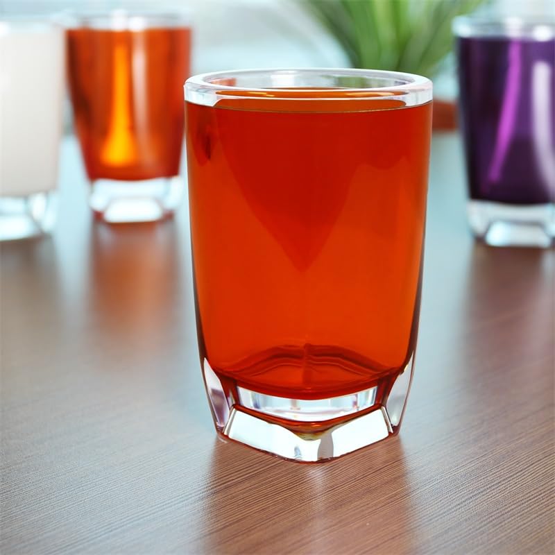 Fingey Modern Design 4 Piece Bathroom Accessory Set, Soap Dish, Tooth Brush Holder, Soap Dispenser, Rinse Cup (Orange)