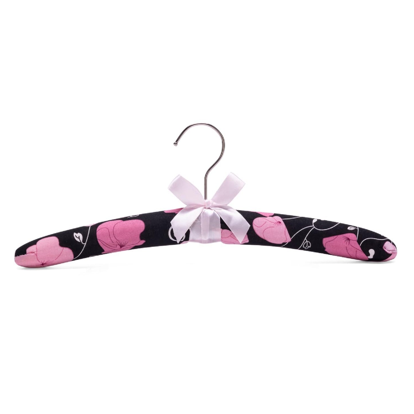 Imergo 38CM Floral Padded Clothes Hangers for Women, No Shoulder Bump Hangers for Adult, Padded Clothes Hangers for Women Sweaters, Dresses, Suits