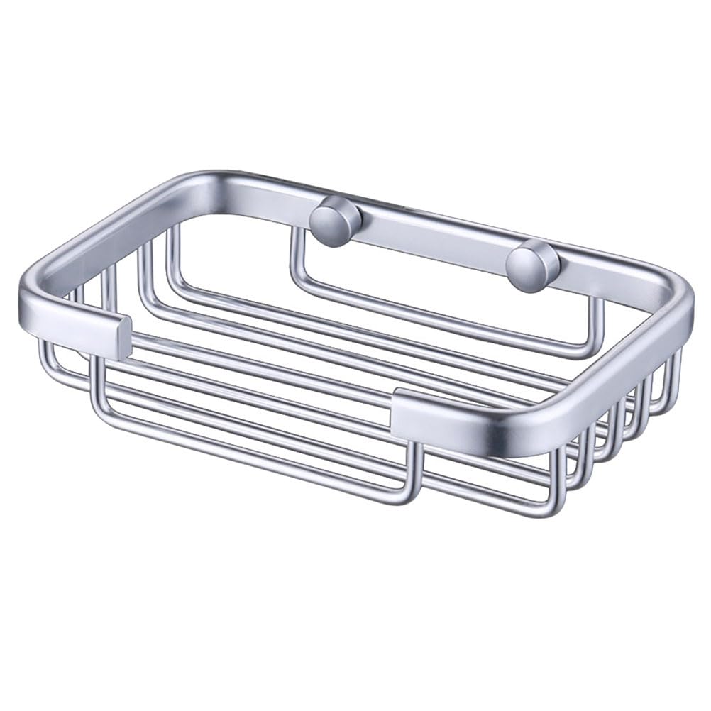 Alipis Aluminium Soap Dish Metal Soap Holder with Drain Holes for Bathroom Countertop and Kitchen Practical Container and Cosmetics Storage Basket 5 X