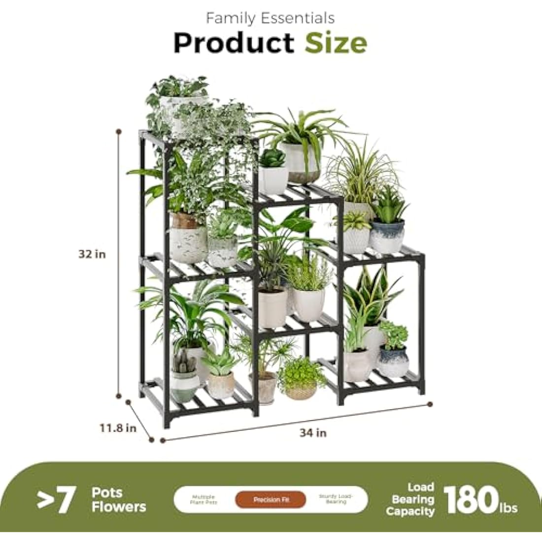Bamworld Plant Stand Indoor Outdoor Wood Plant Stands for Multiple Plants, Plant Shelf Ladder Table Plant Pot Stand for Living Room, Patio, Balcony, Plant Gardening Gift