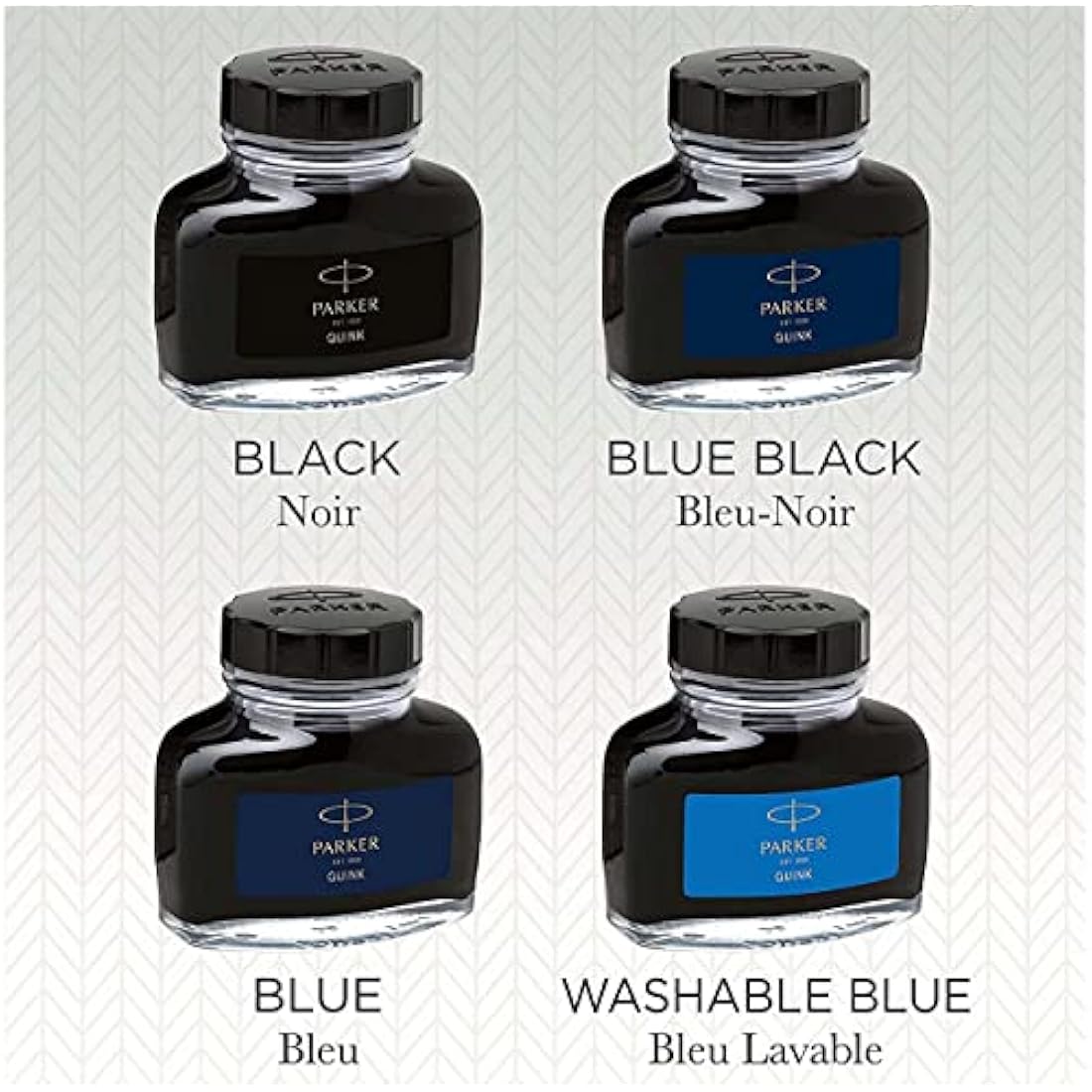 Parker Fountain Pen Ink Bottle | Washable Blue QUINK Ink | 57 ml Fountain Pen Refill.
