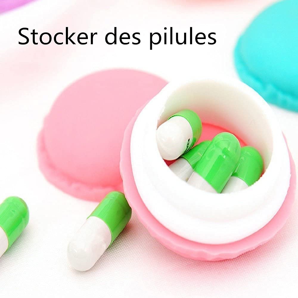 LATRAT Set of 6 Mini Macaroon Shaped Storage Boxes for Jewellery and Cosmetics, Small Macaron Storage Box, Set of 6 Colourful