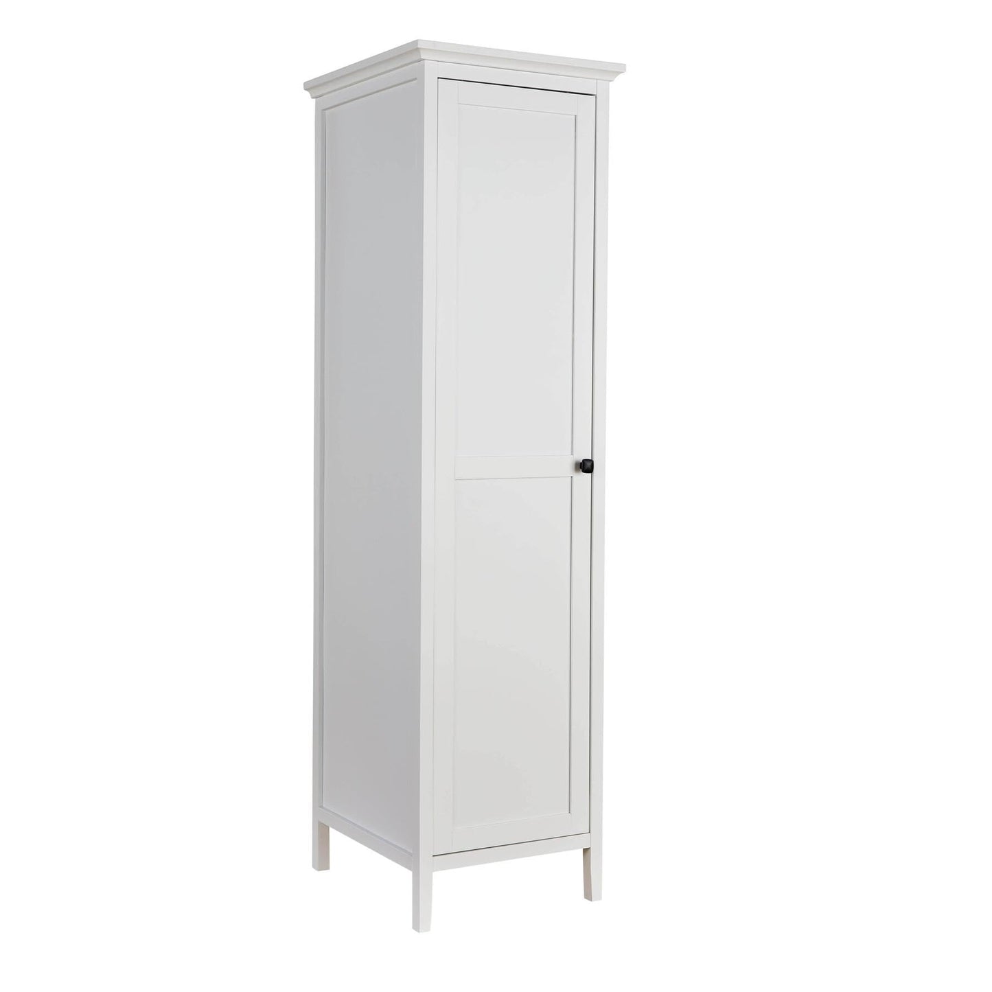 Home Source Bedroom 1 Door Wardrobe with Clothes Hanging Rail Storage Shelf, White