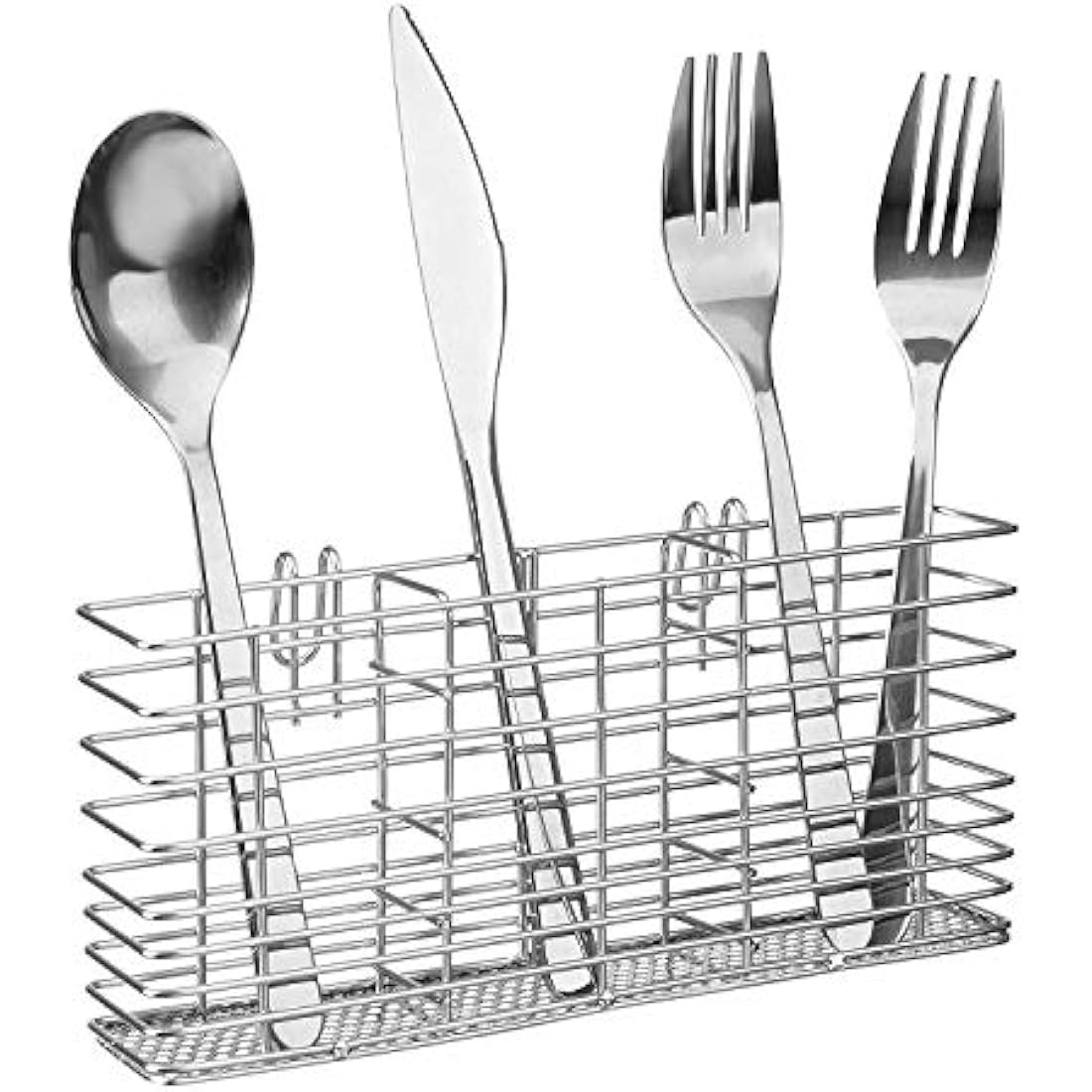 SANNO Expandable Dish Drying Rack with Utensil Cutlery Holder, Dish Drainer Shelf Dish Rack in Sink On Counter with Utensil Silverware Cutlery Holder, Rustproof Stainless Steel