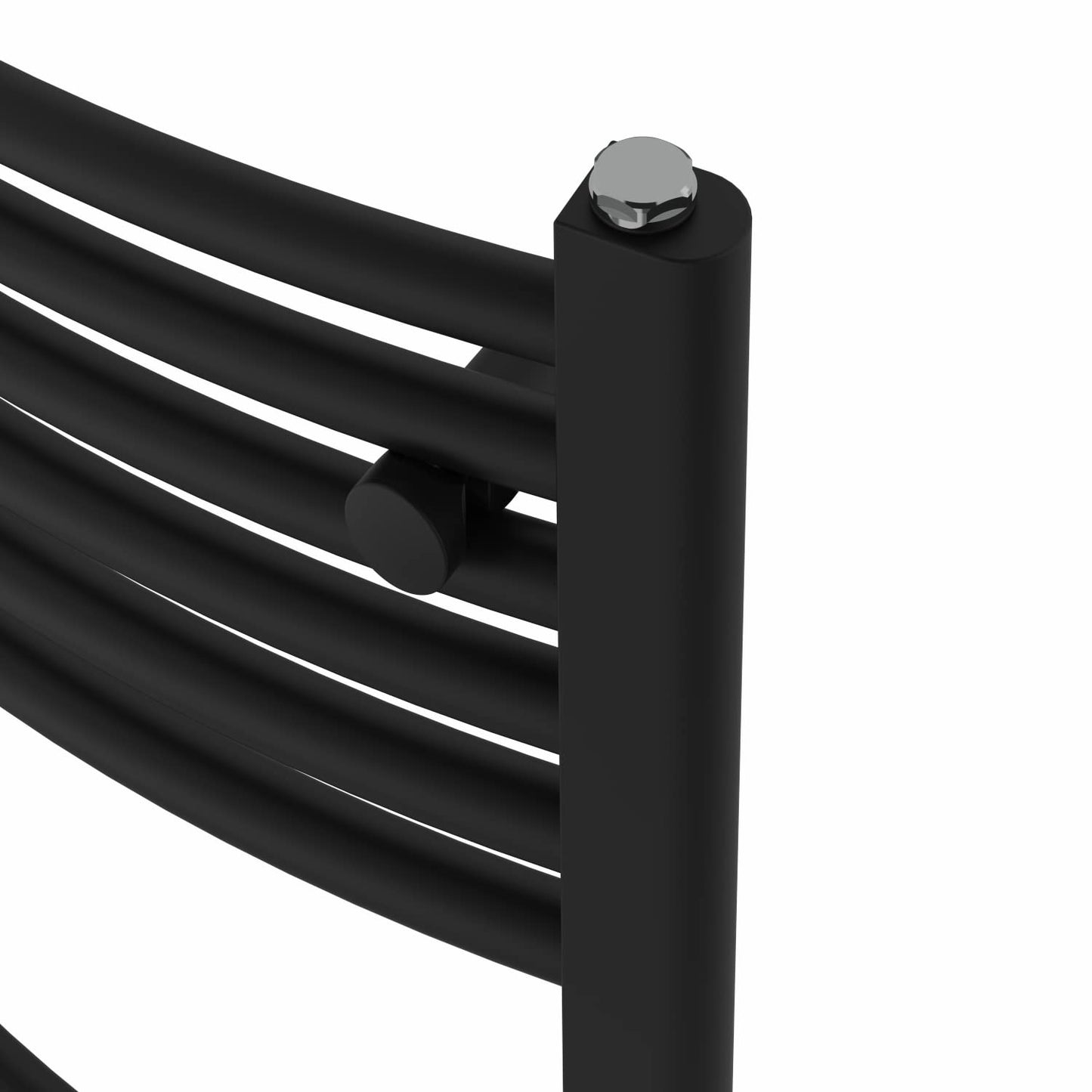 Warmehaus Curved Bathroom Heated Towel Rail Warmer 1800x600mm Black
