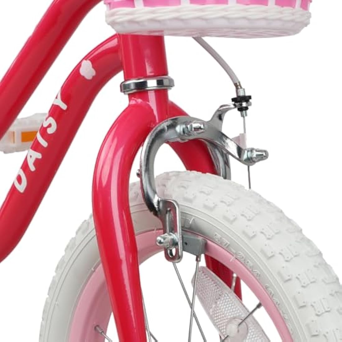 Glerc Daisy 14 Inch Girls Bike for 2-7 Years Kids with Stabilisers Basket Streamers and Bell,Multiple Colors