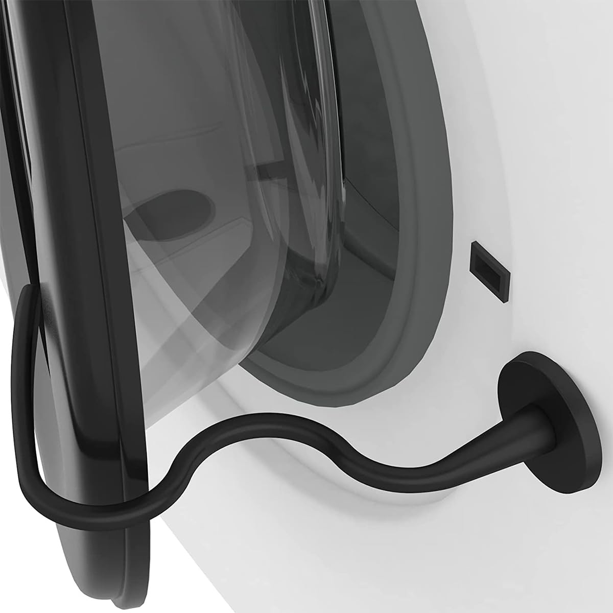 VOANZO Front-Loading Washing Machine Door Support Bracket – Essential Accessory for Keeping Door Open, Black, Aluminium/Silicone, 41.4cm Bracket
