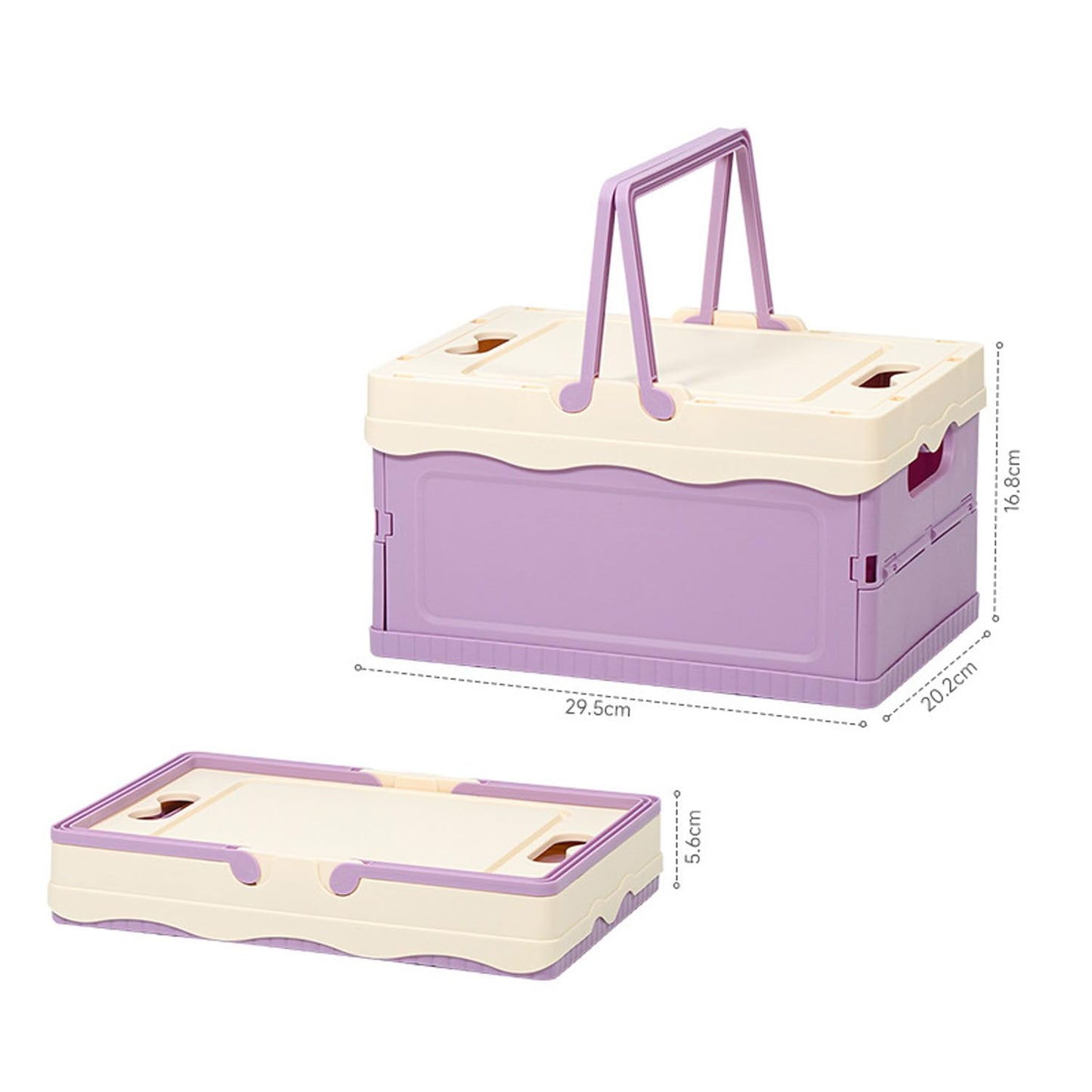 Tobeso-Nuoze Pastel Plastic Storage Bin with Lid Foldable Pastel Crates Plastic Basket Colorful Storage Containers Baskets for Classroom Kitchen