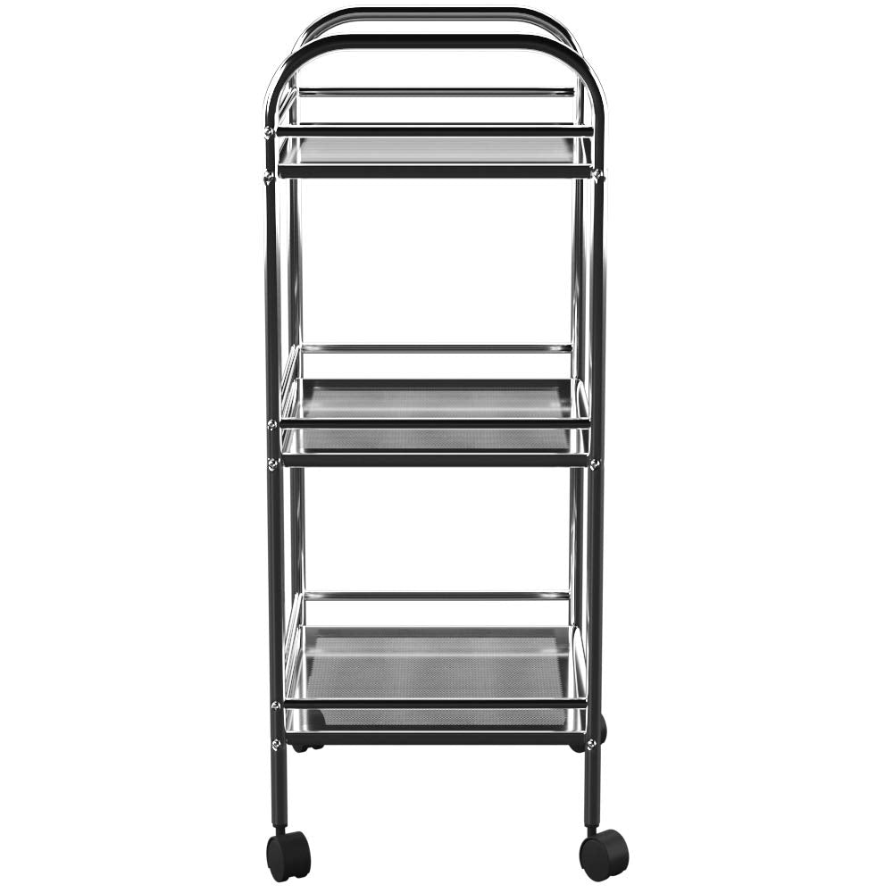 Aspect BR013 BATHROOM/KITCHEN STORAGE-LUCY 3 TIER SHELF TROLLEY-CHROME FINISH, Metal, 40x32x74cm