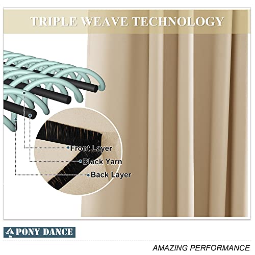 PONY DANCE Balcony Curtain, Sun Protection & Privacy Screen, Patio Curtains, Set of 2, Outdoor Curtains, Waterproof Outdoor Curtain, Weatherproof with