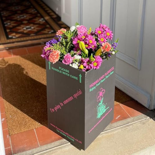 Homeland Florists Pink Mixed Fresh Flowers Delivery Next Day Prime UK, Stunning Floral Bouquet, Beautiful Birthday Present or Thank You Gift