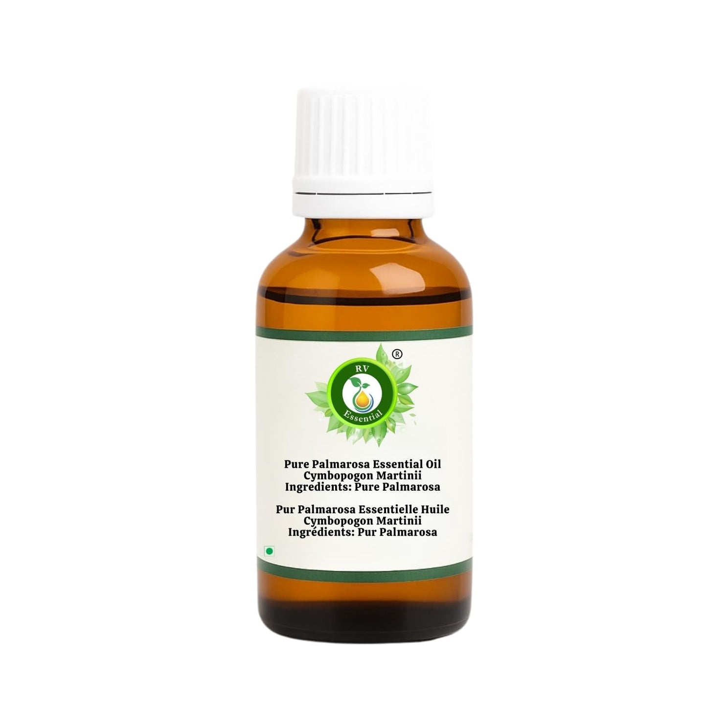 R V Essential Pure Palmarosa Essential Oil 50ml (1.69oz)- Cymbopogon Martinii (100% Pure and Natural Steam Distilled)